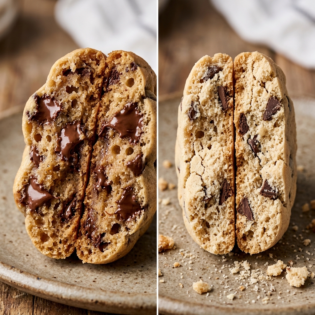 Moist crumb texture versus dry crumb texture comparison