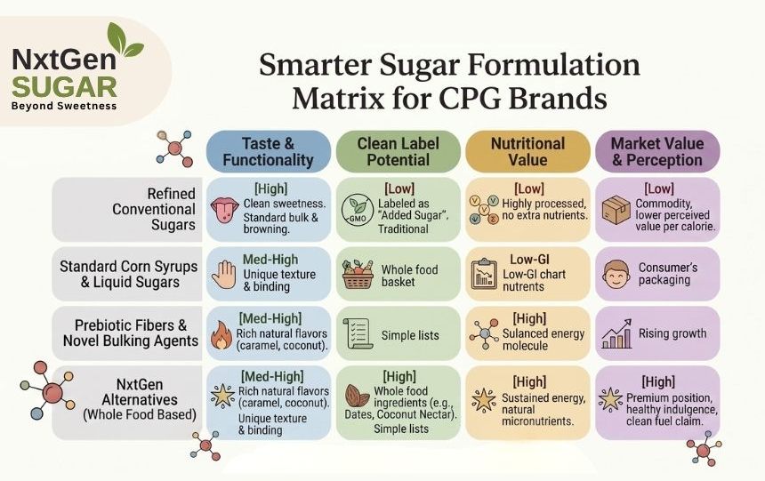Smarter sugar formulation matrix for CPG brands.