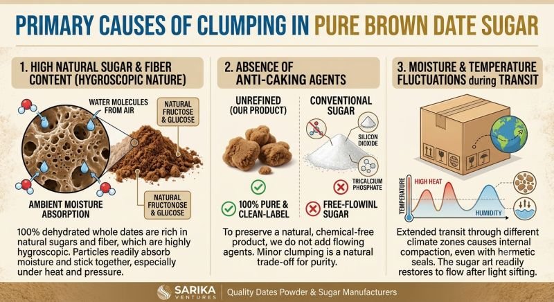 Primary Causes of Clumping in Brown Date Sugar